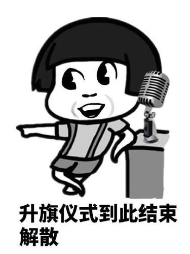 将蘑菇头形象搭配文字就制成了一套升国旗系列表情包