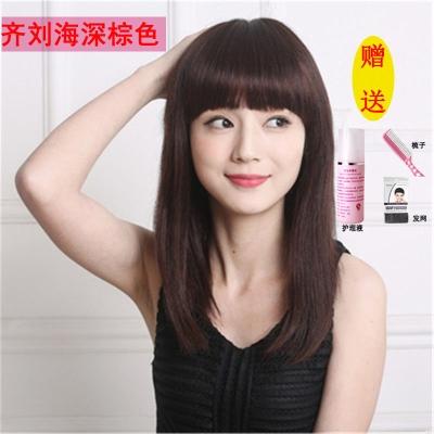 女披肩假发黑色图片