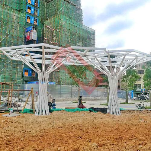供应钢结构现代艺术房地产城市景观广场抽象不锈钢雕塑树造型定制