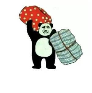 熊猫头手持麻袋 - 表情包在线制作