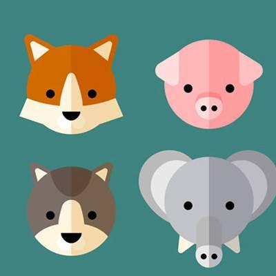 幼儿园小动物头像图片卡通