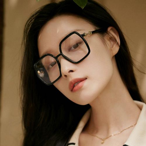 倪妮同款黑色粗框眼镜明星款大框防蓝光眼镜框女素颜显瘦近视镜架