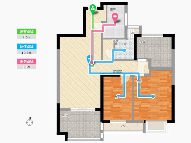 名邦西城国际2室0厅1卫1厨89.00㎡户型图
