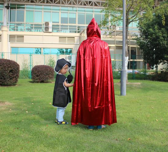 万圣节披风 中大童服装 魔法师披风 中大童恶魔披风 亮面披风