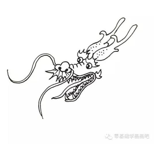 8.嘴角的胡须.7.画出嘴里的尖尖牙齿,越来越威风啦.6.画出舌头和下颚.