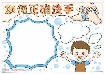 思维导图七步洗手法手抄报 英语导图手抄报