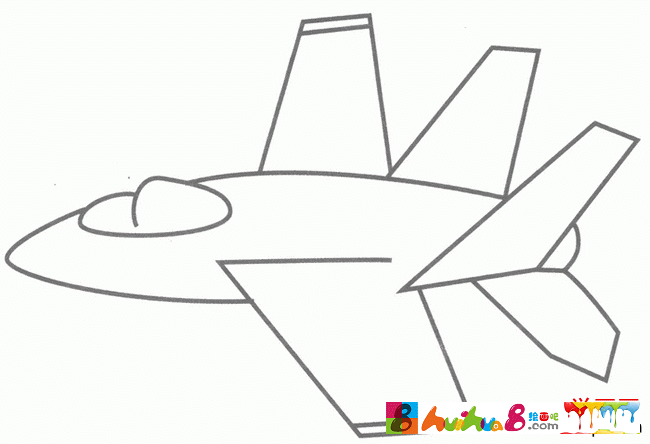 战斗机简笔画分解步骤教程