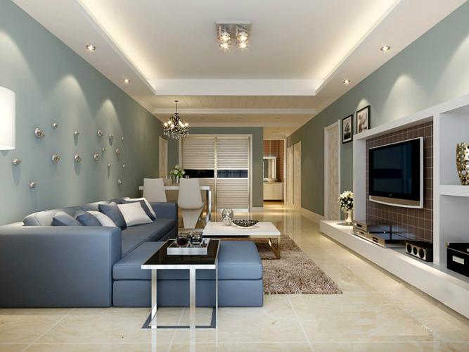 现代简约设计风格高清家庭装修装饰效果图客厅餐厅背景电视墙