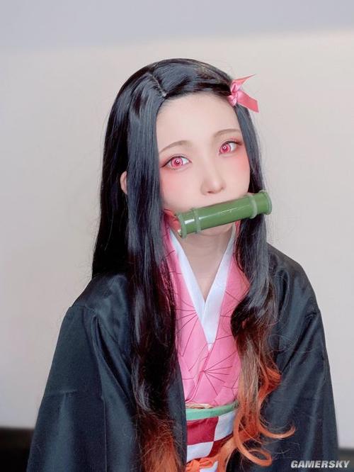 enako版鬼灭之刃祢豆子cos娇小粉嫩惹人怜爱