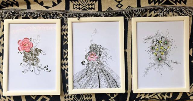 禅绕画《女孩》-薛盛元