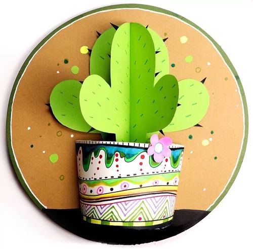 我们可以用手工的方式做出仙人掌的造型