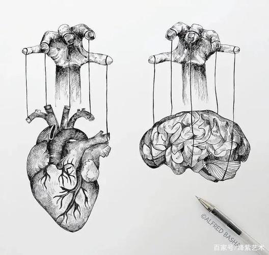 自学成才的画家,用一根针管笔,画出精巧的创意素描,创意非凡