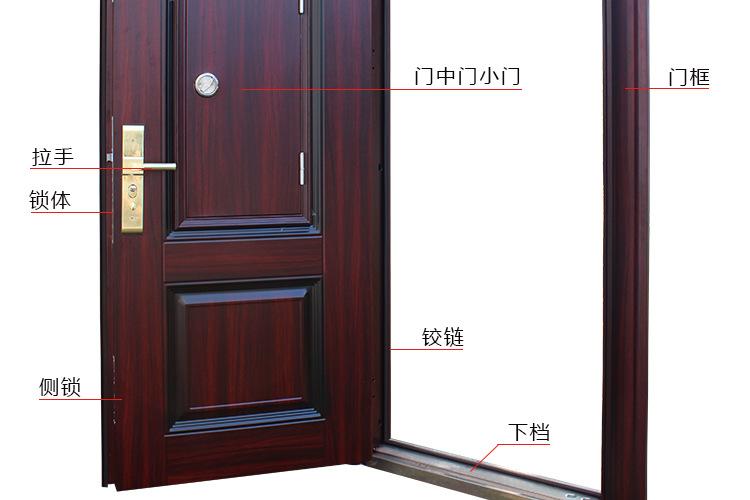 甲级防盗门安全门 钢质进户入户门通风门中门庭院别墅智能指纹锁