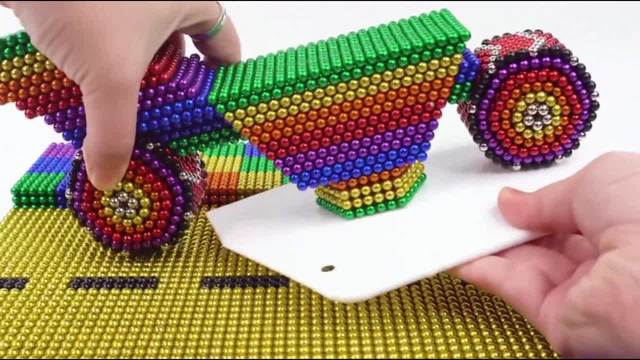 手工搭建炫彩摩托车卡车模型玩具巴克球玩具