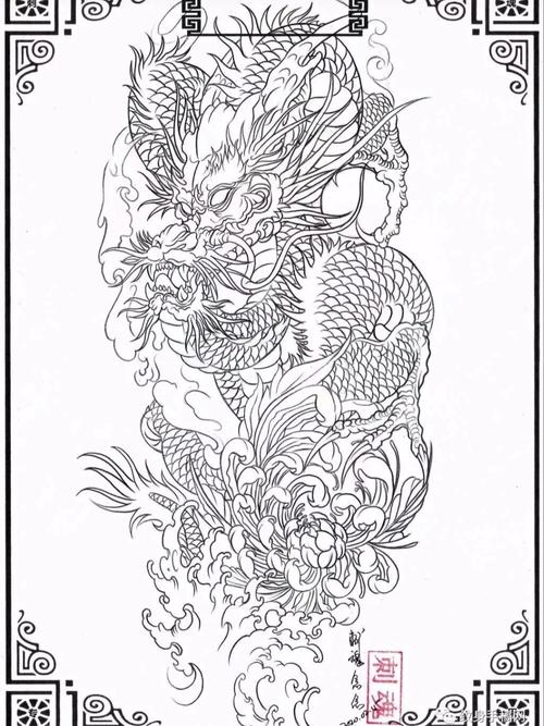 花腿纹身手稿,盘龙腿_纹身_刺青_南昌佛手刺青_美妆