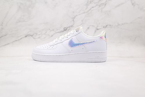 耐克nike air force 1 lv8纯原版本低帮空军一号白镭射板鞋原盒原标