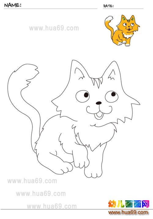 幼儿画画涂色卡:小猫咪│可打印涂色卡