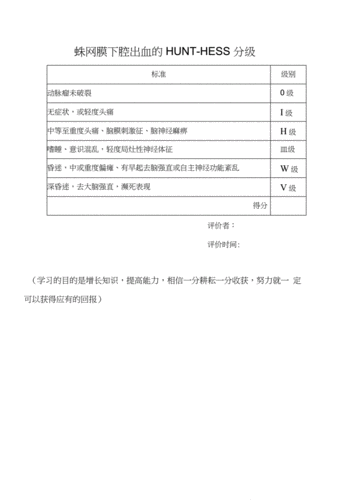 蛛网膜下腔出血的hunt-hess评分.docx 1页
