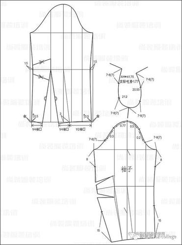 3-画出袖肘省的位置,确认袖山吃势没有问题之后标记袖山与衣身袖窿