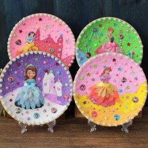 大号木板画彩色板儿童手工diy珍珠泥雪花泥画eva粘土魔色画板立体