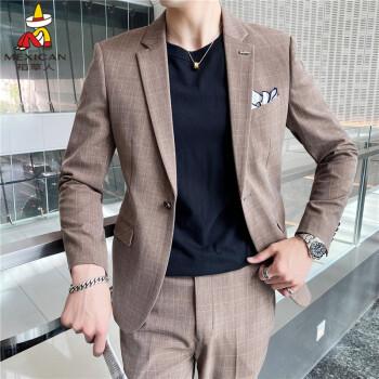 稻草人(mexican)西服套装男士休闲商务职业正装新郎伴郎结婚礼服宴会