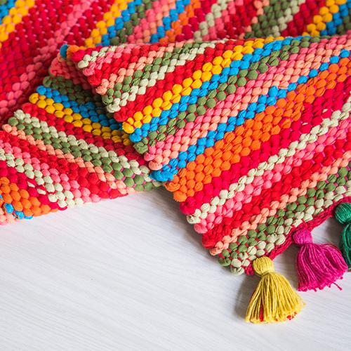 厂家直销手工编织长方形地毯田园乡村风卧室地垫手工编织床边地毯