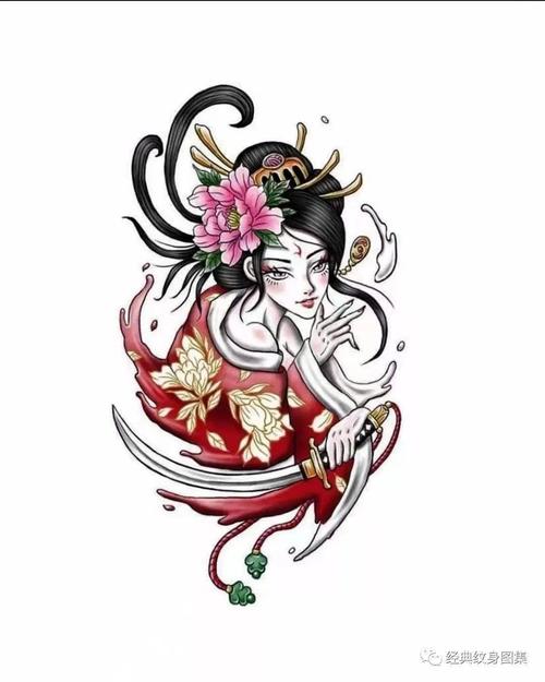 艺妓系列纹身素材