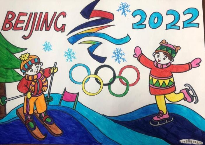 以此为契机结合2022年冬奥会育新小学组织开展了"迎冬奥"绘画作品征集