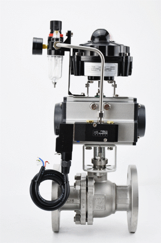 zsho-16p高温蒸汽防爆气动o型304不锈钢法兰球阀气动切断阀控制阀