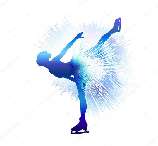 名称:冬季运动.女士花样滑冰矢量插图