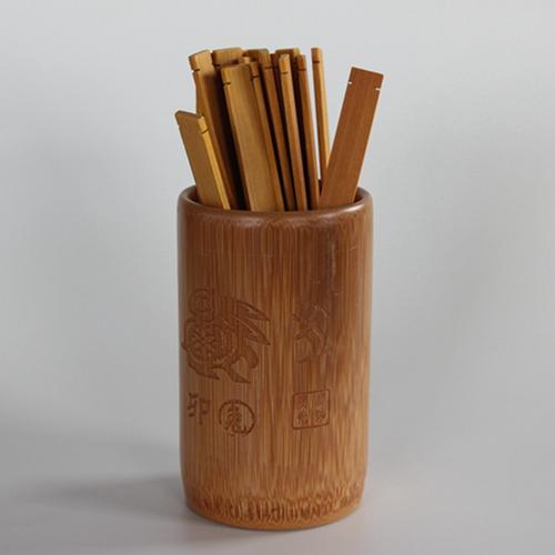 天然天然竹竹签笔筒筷子创意十二星座生肖定制logo笔筒