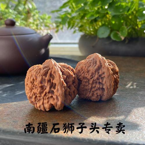 购客文玩把件男士 随身涿鹿南将石南疆石狮子头精品直播间一对手玩