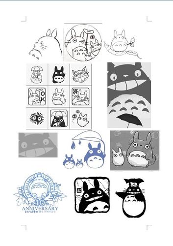 橡皮章龙猫的a4素材蘑菇diy手工坊出品