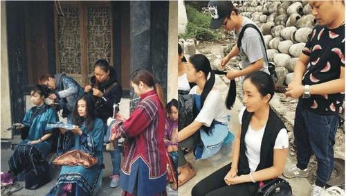 横店女群演古装逛街引热议,颜值超高,当看完侧面后,网友:心疼