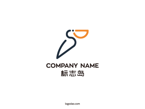 创意动物鹈鹕矢量logo素材下载