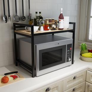 厨房2层置物架微波炉架子烤箱架调料架收纳储物架落地可定制架子