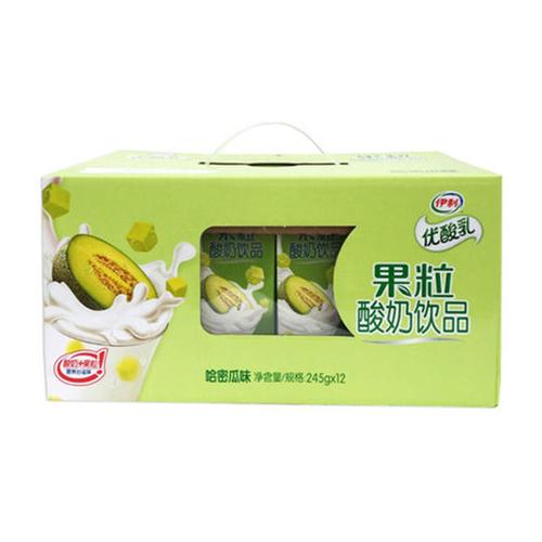 伊利优酸乳果粒酸奶饮品哈密瓜味245g*12
