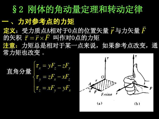 定律ppt §2 刚体的角动量定理和转动定律 一 ,力对参考点的力矩