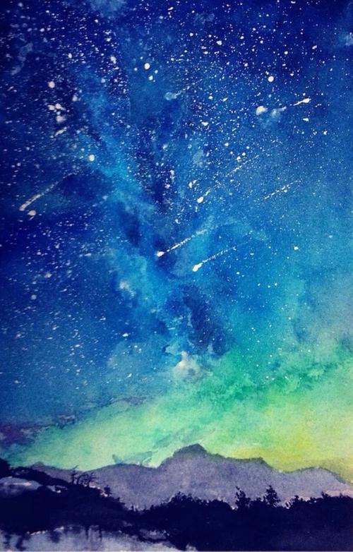 插画,风景,人物,森系,手绘,水彩,涂鸦,星空,唯美,意境,背景,二次元