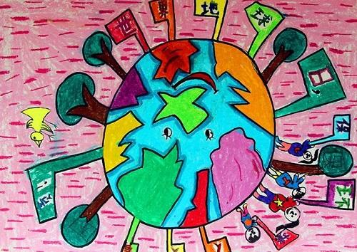 世界清洁日环保主题儿童创意绘画作品