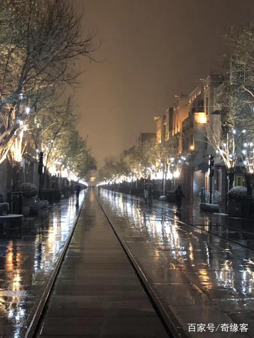 北京夜晚城市雪景!