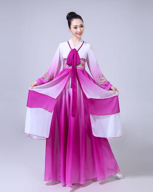 朝鲜族阿里郎舞蹈服装女中国舞蹈网舞蹈服饰现代舞大摆裙演出服装