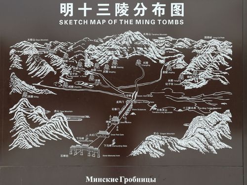 明十三陵神路:石牌坊,大红门,碑亭,石象生,棂星门.