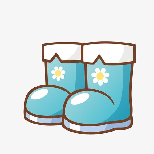 蓝色卡通儿童雨鞋