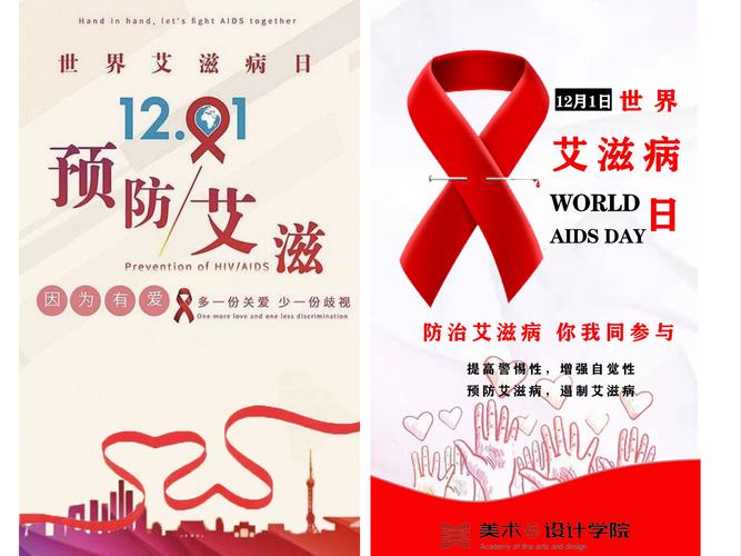 红十字志愿服务队举办"红丝带传情 防艾同行" 预防艾滋病宣传海报设计