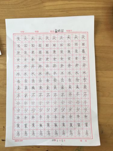 寒假语文练字优秀作业展示
