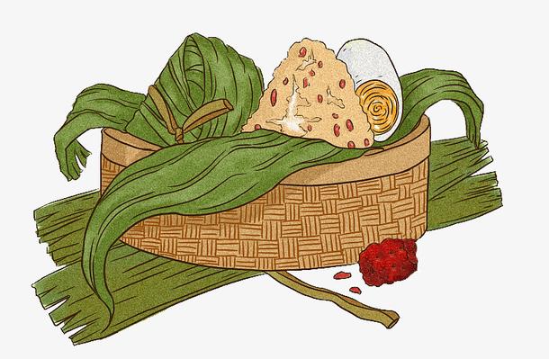 手绘可爱卡通插图端午节粽子插画