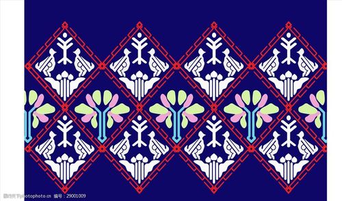 广西少数民族壮锦图案图样矢量图