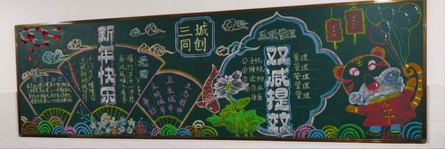 12月30日,高安市第十三小学组织开展了双减"主题黑板报评比活动