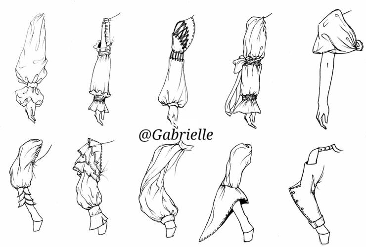 服装设计袖子款式图_服装设计_绘画_新手_服装款式图